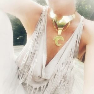 Modern sculptural collar choker necklace bisjoux